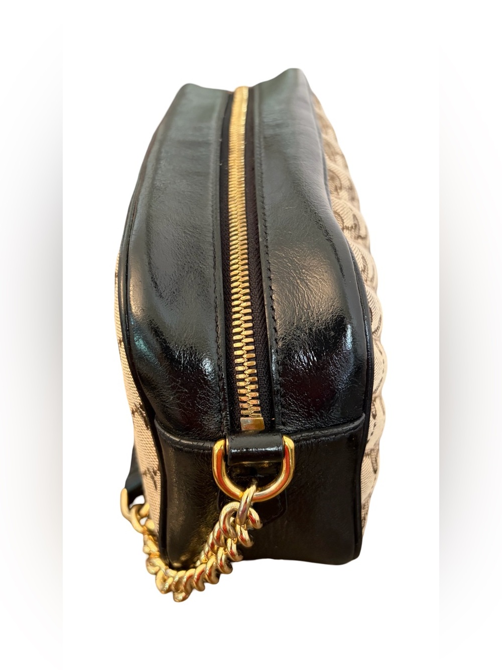 Gucci Marmont Quilted Small Shoulder Crossbody Camara Bag Canvas Black Leather - Picture 8 of 16